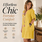 Women's Summer V-Neck Dress with Roll Sleeve