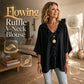 ⌛Limited-Time Offer-Women’s Casual V-Neck Ruffle Trim Blouse
