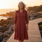 Women Casual Long Sleeve Shirt Dress