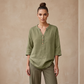 Women's Casual V-Neck 3/4 Sleeve Blouse