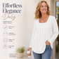 🌿 Cotton Elegant Pleated Square Neck Top