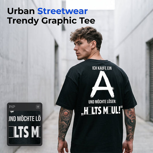 🏆Top-Pick👕Men's Back-Letter Print Tee – Bold back graphic & relaxed fit – Turn heads with every step.
