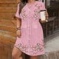 Women's Faux Denim Floral Print Dress