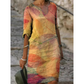 Women's Casual V-Neck Printed Dress