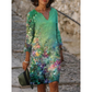 Women's Casual V-Neck Printed Dress