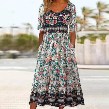 Women’s Elegant Bohemian Print Dress