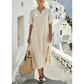 👗 Linen V-Neck Maxi Dress with Side Slits