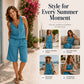 Limited-Time⌛🌿Half-Zip Sleeveless Tank & Shorts Set – Breezy 2-Piece for Active Days
