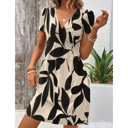 Trending Now⭐💃 Elegant V-Neck Dress with Hourglass Shaping