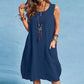New Arrival✨🌿 Relaxed Fit Linen Blend Sleeveless Dress with Side Pockets – Effortless Summer Style