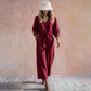 Summer Favorite☀️🌺 Lightweight Two-Piece Set – V-Neck Top & Comfort Wide-Leg Pants for Everyday Elegance