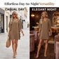 Trending Now⭐💃 Elegant V-Neck Dress with Ruffle Detail – Versatile Silhouette for Every Body Type