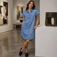Trending Now⭐💃 Versatile Casual Denim Dress with Front Buttons