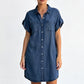 Trending Now⭐💃 Versatile Casual Denim Dress with Front Buttons
