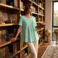 🌸 Asymmetrical Ruched Short Sleeve Blouse – Soft Drape & Effortless Style for Any Occasion