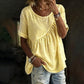 🌸 Asymmetrical Ruched Short Sleeve Blouse – Soft Drape & Effortless Style for Any Occasion