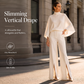 🌺 Breezy Cape Top & Wide-Leg Trousers Set – Refined Craftsmanship for Every Occasion