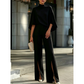 🌺 Breezy Cape Top & Wide-Leg Trousers Set – Refined Craftsmanship for Every Occasion