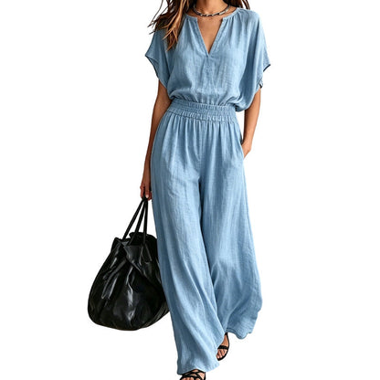Lightweight Cotton-Linen Top & Pants Set