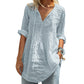 Trending Now⭐💃 Relaxed-Fit V-Neck Top with Tie Accent
