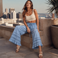 Trending Now⭐💃 Retro-Inspired Wide-Leg Jeans with Frayed Details – Versatile Light & Dark Blue Pairing