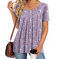 Women's Round Neck Short-Sleeved Floral Top