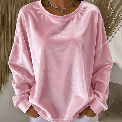 New Arrival✨🌸 Relaxed Fit Crewneck Top with Long Sleeves – Easy Layering for Any Season