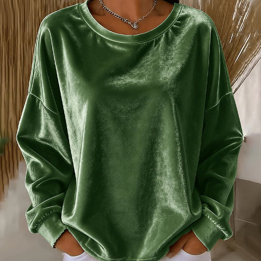 New Arrival✨🌸 Relaxed Fit Crewneck Top with Long Sleeves – Easy Layering for Any Season