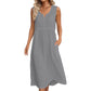 New Arrival✨🌸 Pleated Waist Linen Blend Dress – Flattering Fit & Deep Side Pockets in 8 Classic Colors