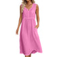 New Arrival✨🌸 Pleated Waist Linen Blend Dress – Flattering Fit & Deep Side Pockets in 8 Classic Colors