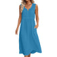 New Arrival✨🌸 Pleated Waist Linen Blend Dress – Flattering Fit & Deep Side Pockets in 8 Classic Colors