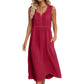 New Arrival✨🌸 Pleated Waist Linen Blend Dress – Flattering Fit & Deep Side Pockets in 8 Classic Colors