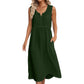 New Arrival✨🌸 Pleated Waist Linen Blend Dress – Flattering Fit & Deep Side Pockets in 8 Classic Colors