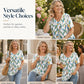Women's V Neck Printed T-Shirt Casual Short Sleeve Pleated Top