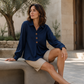 Best Seller🔥 👚 Elegant button-down blouse with a wing collar—timeless and stylish for the office and everyday wear