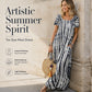 Trending Now⭐💃 Flowy Tie-Dye Midi with Elegant Drape – Versatile Style for Vacations & Urban Strolls