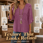 Trending Now⭐💃 Relaxed Lace-Trim Top in Rich Hues – Refined Texture & Easy Drape for All-Day Comfort