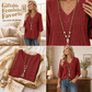 Trending Now⭐💃 Relaxed Lace-Trim Top in Rich Hues – Refined Texture & Easy Drape for All-Day Comfort