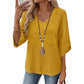 Trending Now⭐💃 Relaxed Lace-Trim Top in Rich Hues – Refined Texture & Easy Drape for All-Day Comfort