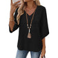 Trending Now⭐💃 Relaxed Lace-Trim Top in Rich Hues – Refined Texture & Easy Drape for All-Day Comfort