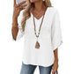 Trending Now⭐💃 Relaxed Lace-Trim Top in Rich Hues – Refined Texture & Easy Drape for All-Day Comfort