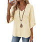 Trending Now⭐💃 Relaxed Lace-Trim Top in Rich Hues – Refined Texture & Easy Drape for All-Day Comfort