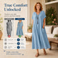 Trending Now⭐Women's V Neck Loose Vacation Maxi Dress