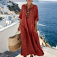 Trending Now⭐Women's V Neck Loose Vacation Maxi Dress