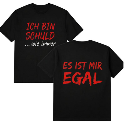 Funny German Slogan Men's Black T-Shirt Casual Short Sleeve Crew Neck Top