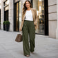 ⌛Limited-Time Offer-Women's Ribbed Drawstring Straight-Leg Trousers