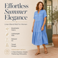 Women's V-Neck Button-Down Tiered Midi Dress