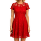Women's Lace Trim Summer Dress Elegant A-Line Tulle Dress