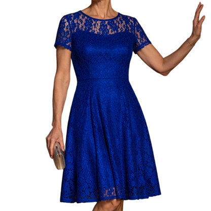 Women's Lace Trim Summer Dress Elegant A-Line Tulle Dress