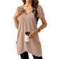 Women's V-Neck Casual Mid-Length Loose Fit Top